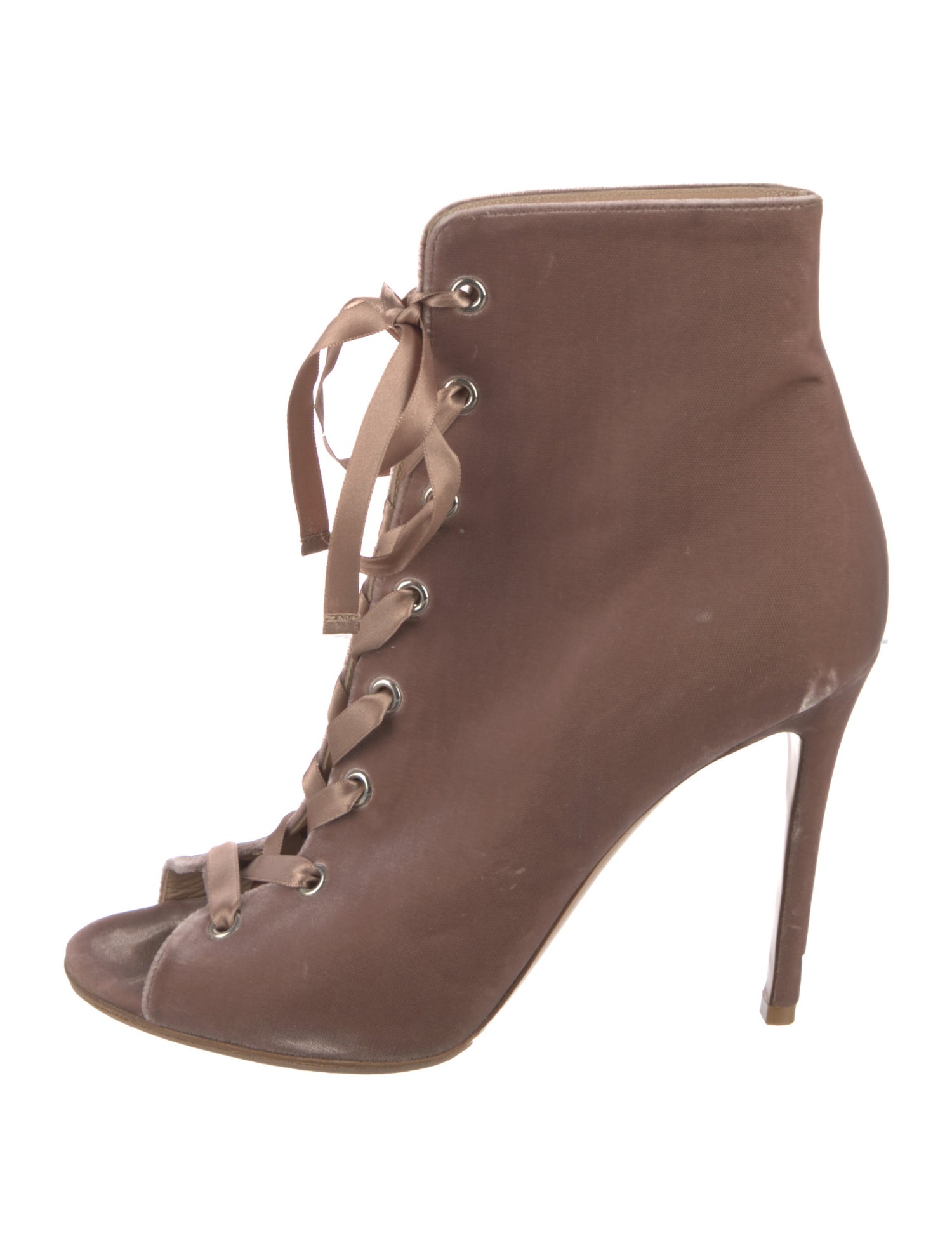 Gianvito Rossi Satin Lace-Up Boots