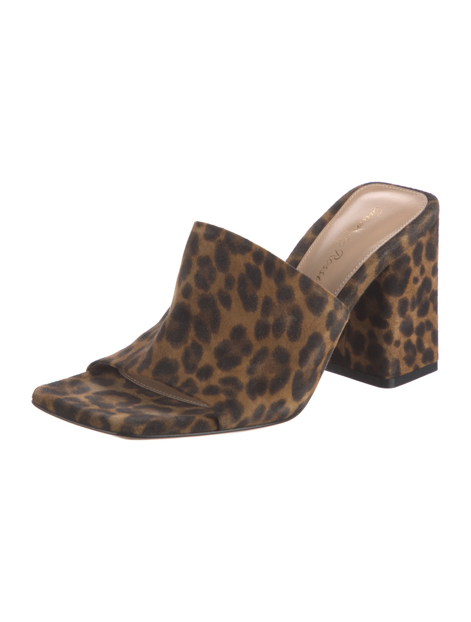 Gianvito Rossi Suede Printed Slides