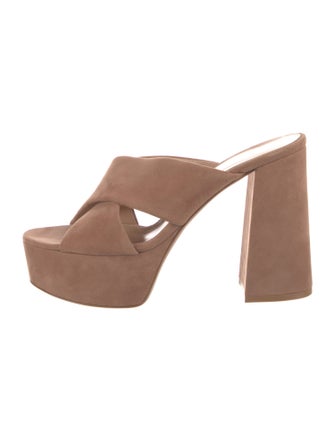 Gianvito Rossi Suede Slides