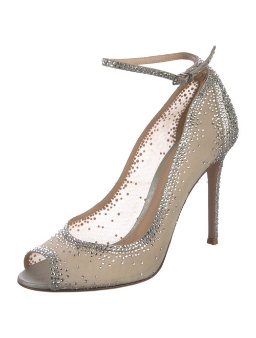 Gianvito Rossi Mesh Crystal Embellishments Pumps