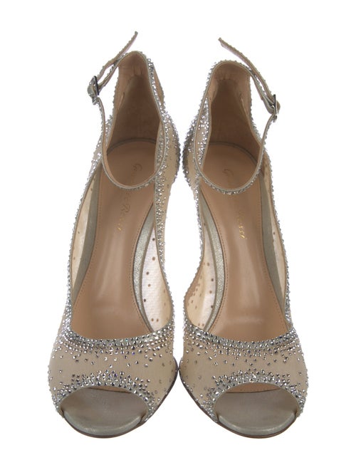 Gianvito Rossi Mesh Crystal Embellishments Pumps