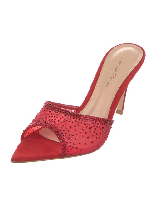 Gianvito Rossi Mesh Crystal Embellishments Slides