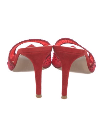 Gianvito Rossi Mesh Crystal Embellishments Slides