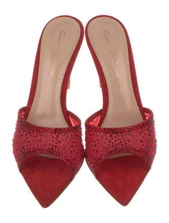 Gianvito Rossi Mesh Crystal Embellishments Slides