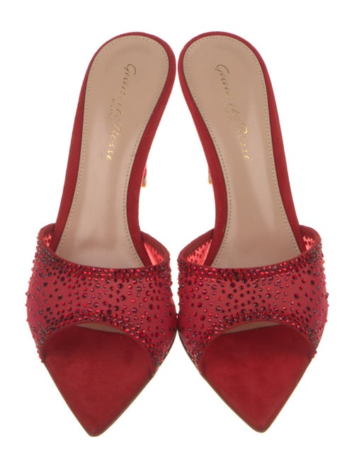 Gianvito Rossi Mesh Crystal Embellishments Slides