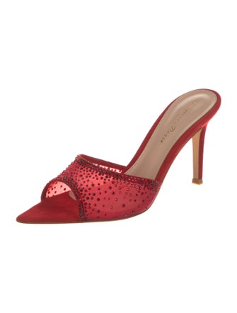 Gianvito Rossi Mesh Crystal Embellishments Slides