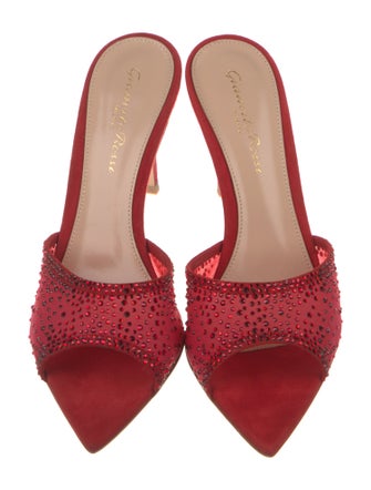 Gianvito Rossi Mesh Crystal Embellishments Slides