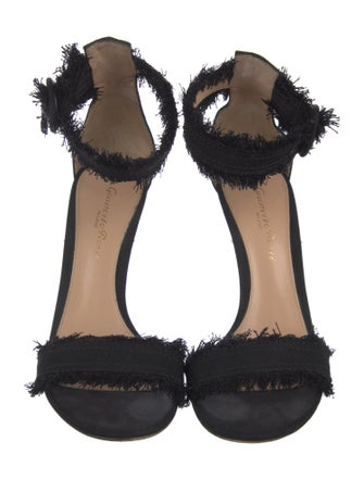 Gianvito Rossi Raw-Edge Trim Sandals