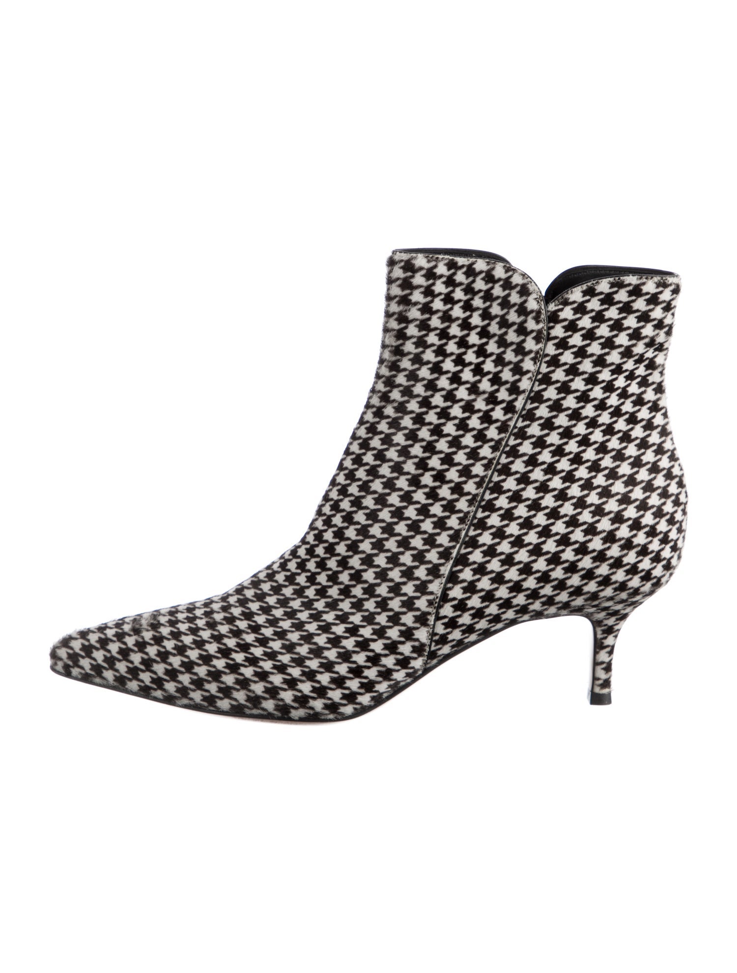 Gianvito Rossi Ponyhair Houndstooth Print Sock Boots