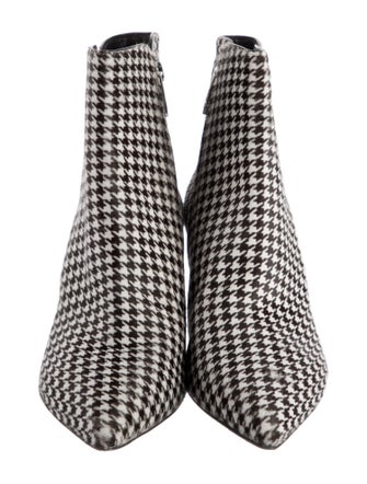 Gianvito Rossi Ponyhair Houndstooth Print Sock Boots