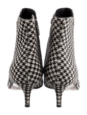Gianvito Rossi Ponyhair Houndstooth Print Sock Boots