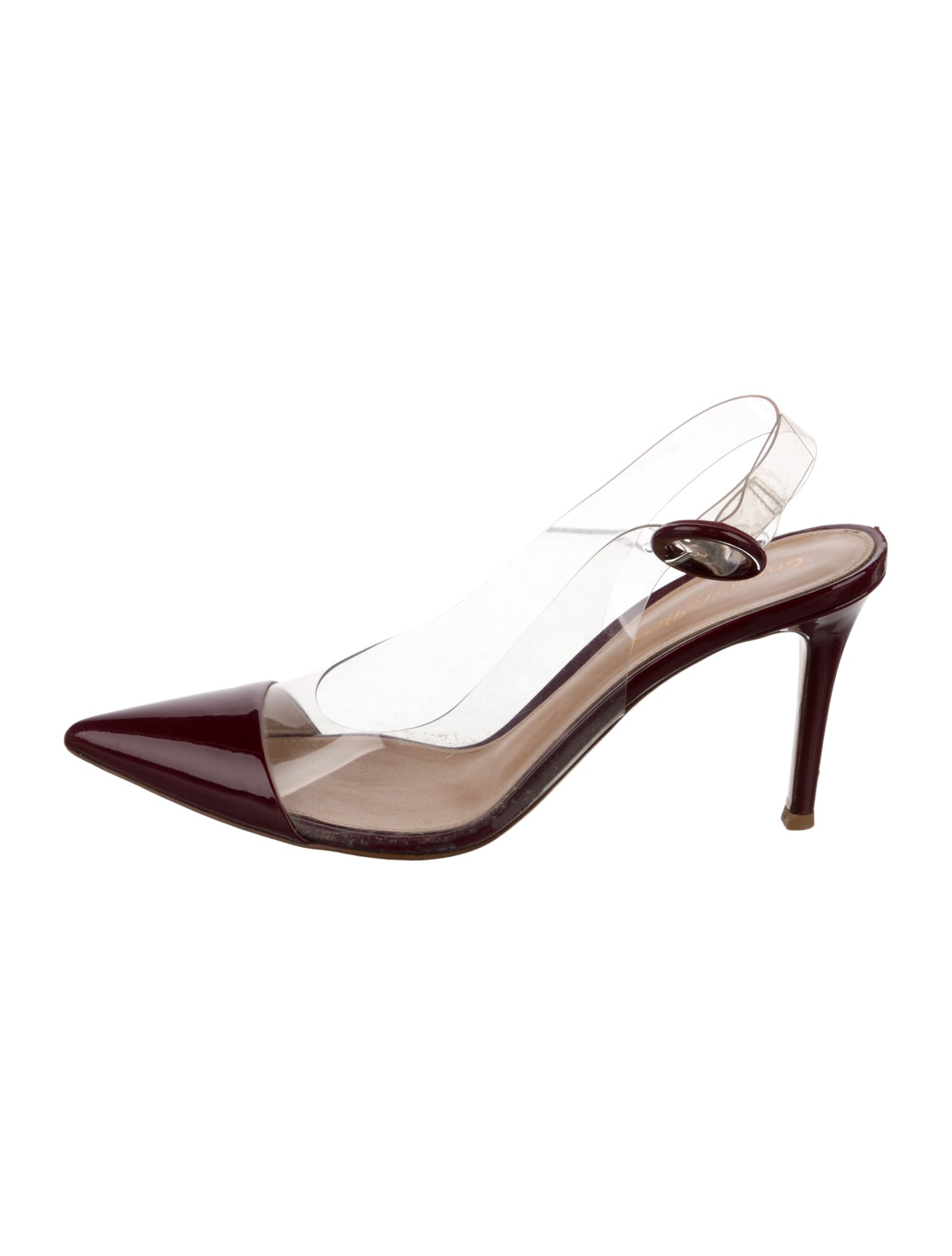 Gianvito Rossi Leather Colorblock Pattern Slingback Pumps