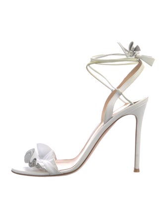Gianvito Rossi Leather Ruffle Embellishment Sandals