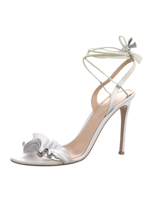Gianvito Rossi Leather Ruffle Embellishment Sandals