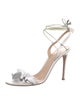 Gianvito Rossi Leather Ruffle Embellishment Sandals