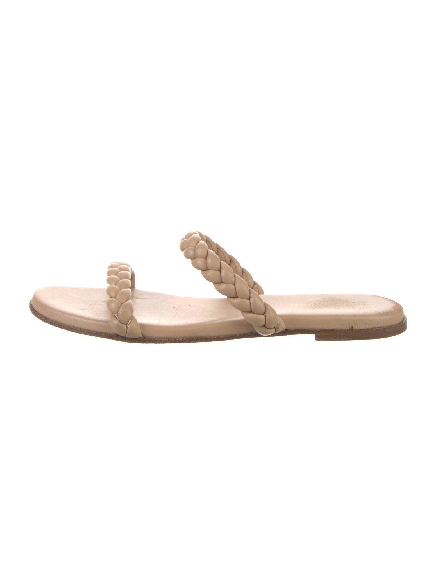 Gianvito Rossi Leather Braided Accents Slides