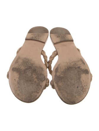 Gianvito Rossi Leather Braided Accents Slides