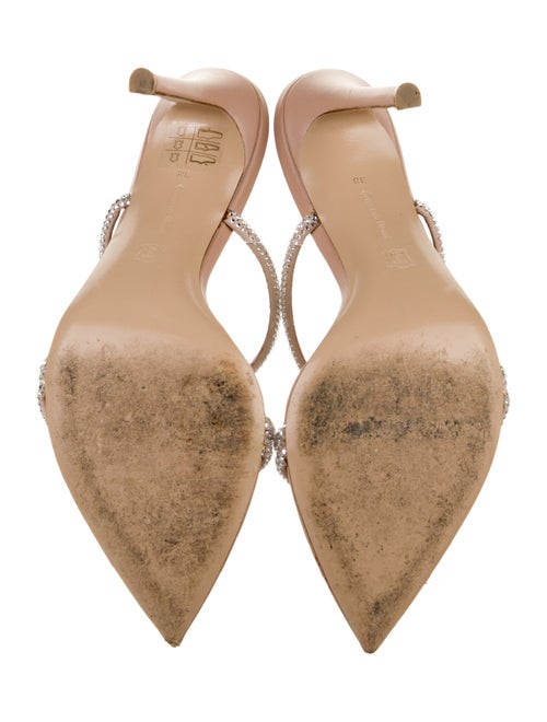 Gianvito Rossi Leather Crystal Embellishments Slides
