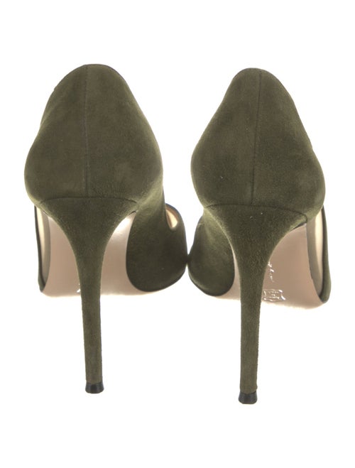 Gianvito Rossi Suede Mesh Accents Pumps