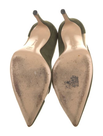 Gianvito Rossi Suede Mesh Accents Pumps