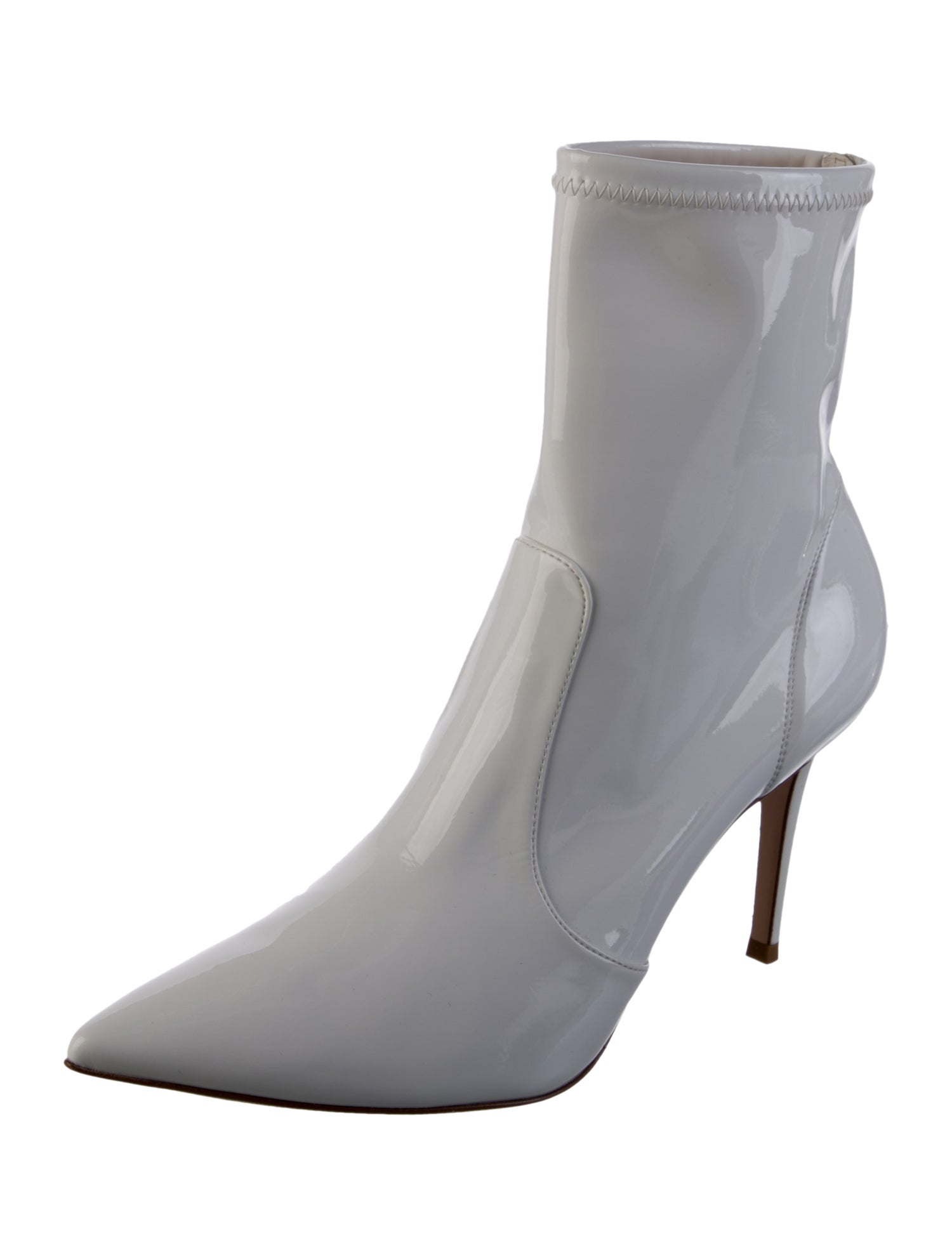 Gianvito Rossi Patent Leather Embroidered Accent Boots w/ Tags