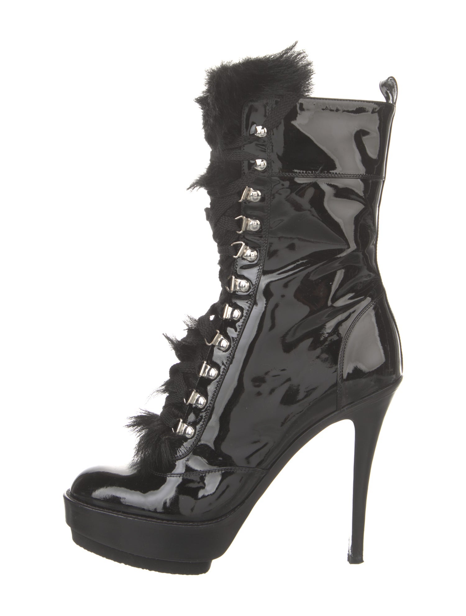 Gianvito Rossi Patent Leather Lace-Up Boots
