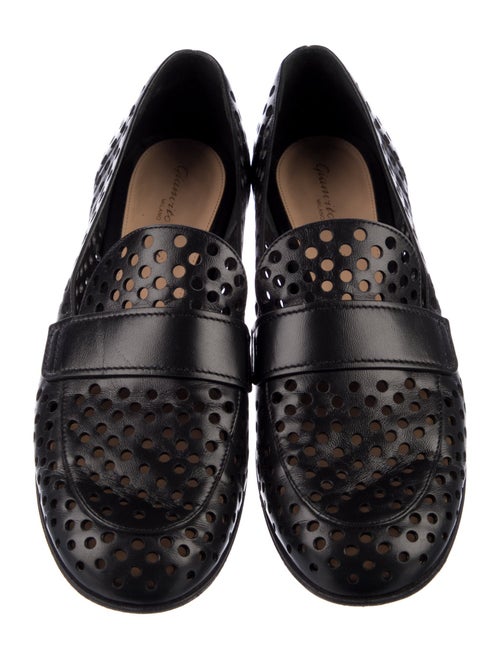 Gianvito Rossi Leather Cutout Accent Flats