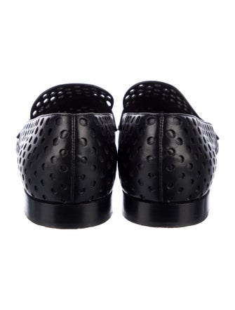 Gianvito Rossi Leather Cutout Accent Flats