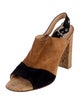 Gianvito Rossi Suede Colorblock Pattern Slingback Sandals