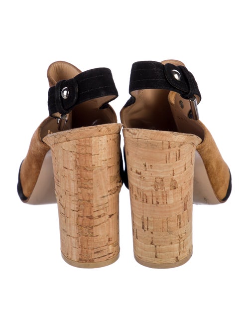 Gianvito Rossi Suede Colorblock Pattern Slingback Sandals