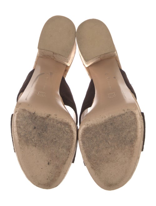 Gianvito Rossi Denim Printed Slides