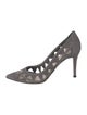 Gianvito Rossi Suede Mesh Accents Pumps