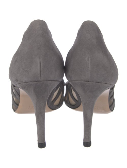 Gianvito Rossi Suede Mesh Accents Pumps