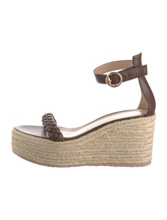 Gianvito Rossi Leather Braided Accents Espadrilles