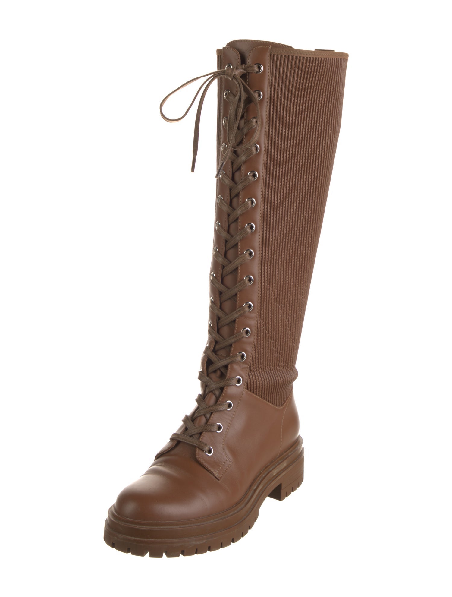 Gianvito Rossi Leather Lace-Up Boots