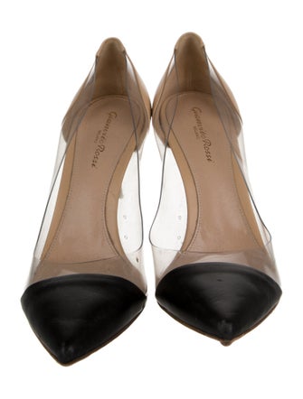 Gianvito Rossi Leather Colorblock Pattern Pumps