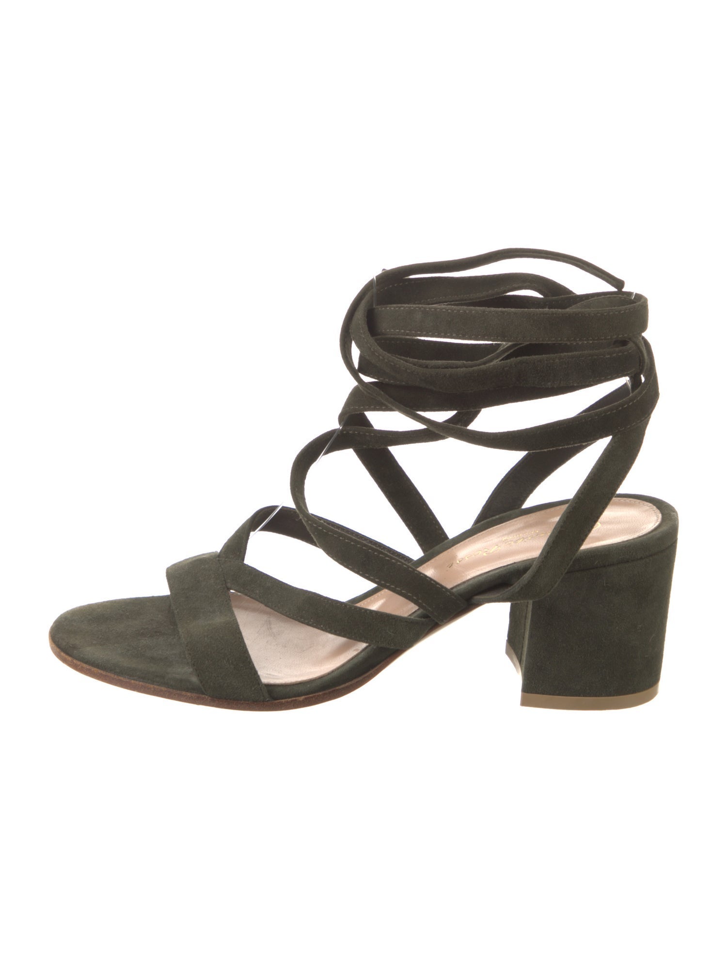 Gianvito Rossi Suede Leather Trim Embellishment Gladiator Sandals