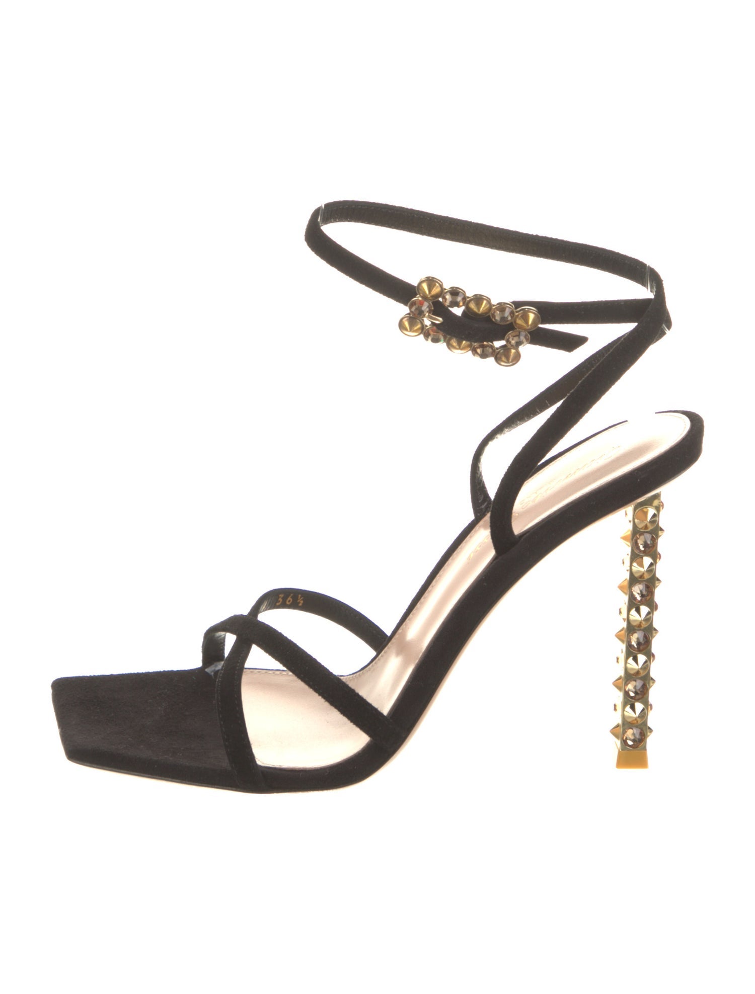 Gianvito Rossi Suede Crystal Embellishments Sandals