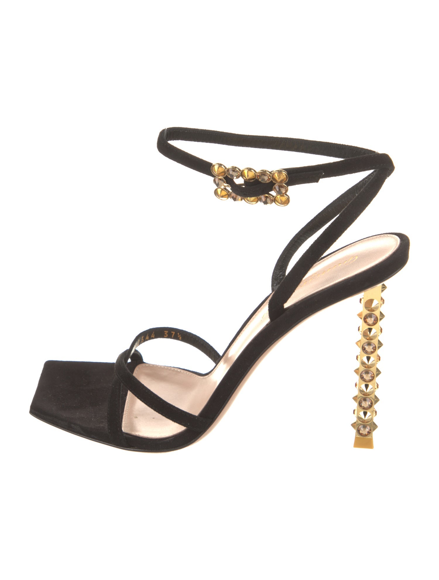 Gianvito Rossi Suede Crystal Embellishments Sandals