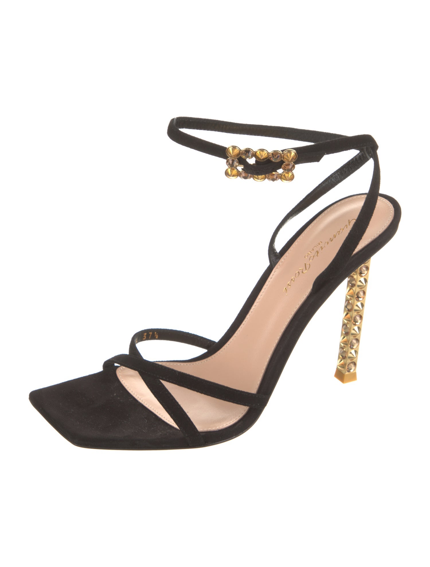 Gianvito Rossi Suede Crystal Embellishments Sandals