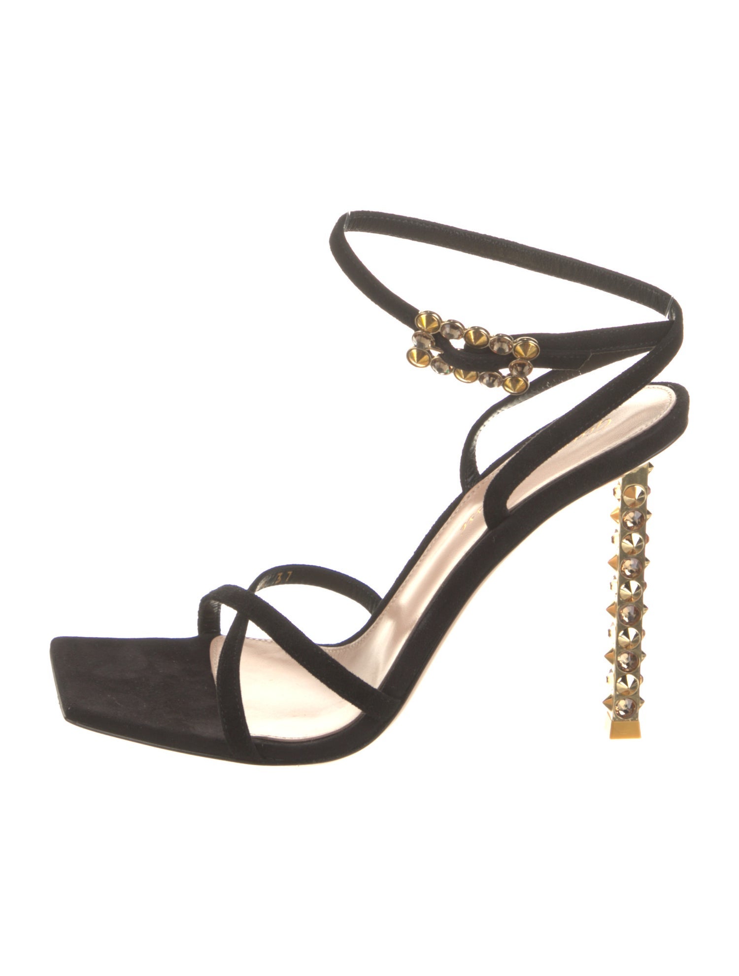 Gianvito Rossi Suede Crystal Embellishments Sandals