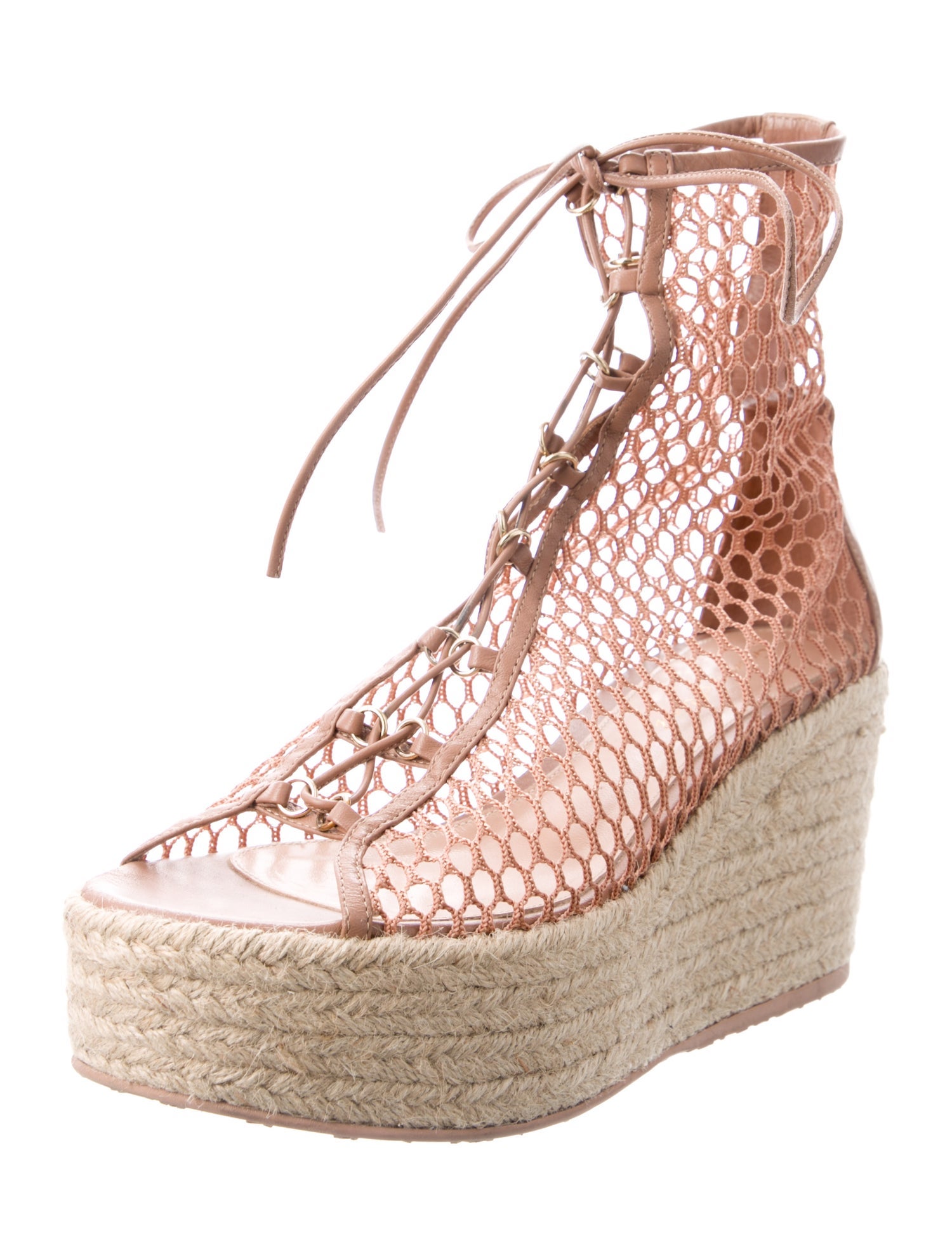 Gianvito Rossi Leather Leather Trim Embellishment Espadrilles