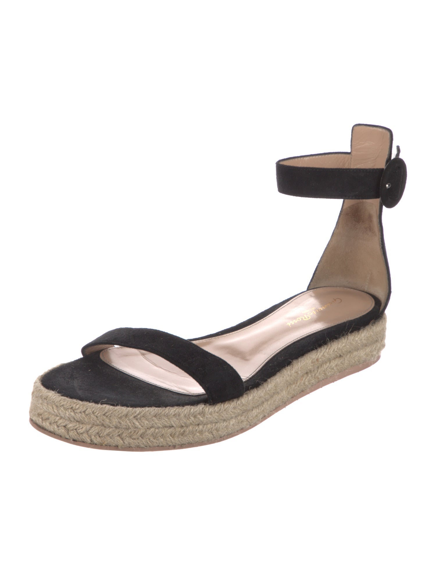 Gianvito Rossi Suede Braided Accents Espadrilles
