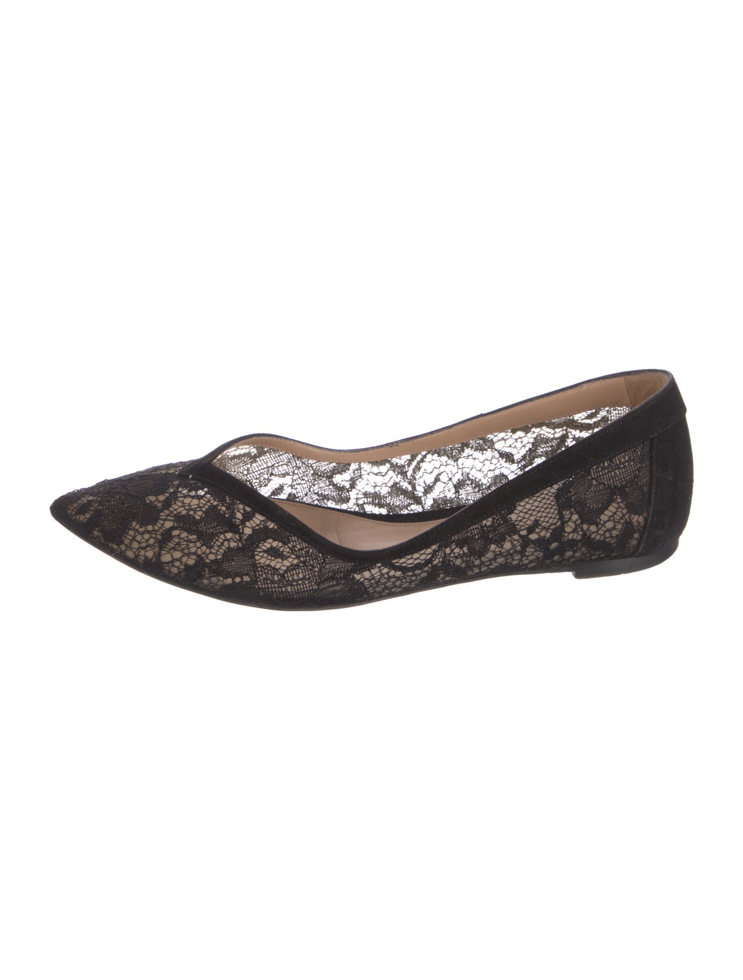Gianvito Rossi Lace Lace Pattern Ballet Flats