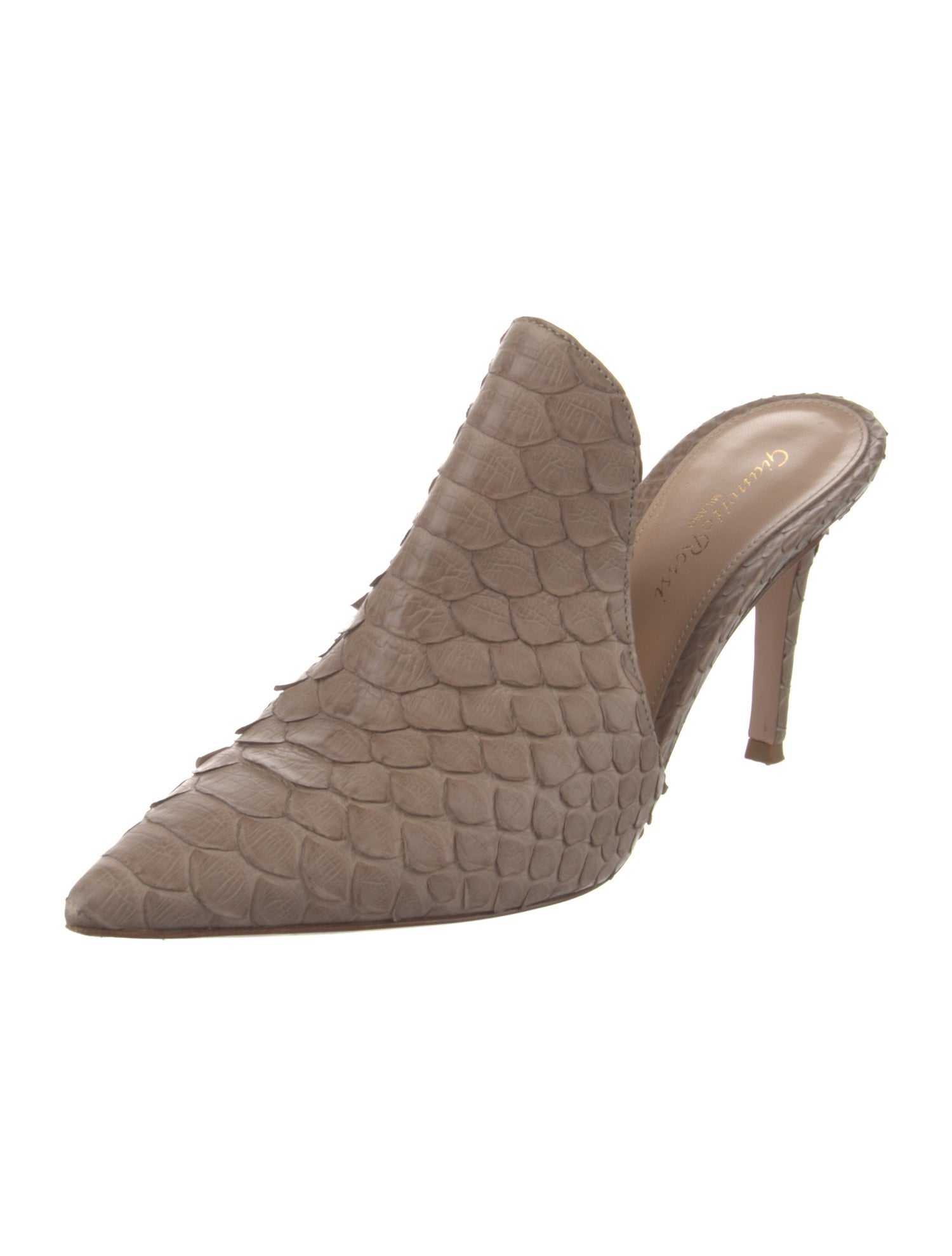 Gianvito Rossi Snakeskin Mules