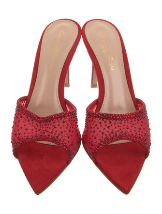 Gianvito Rossi Mesh Crystal Embellishments Slides