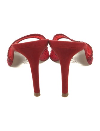 Gianvito Rossi Mesh Crystal Embellishments Slides