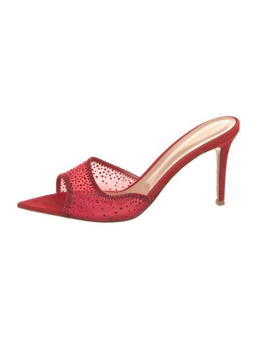 Gianvito Rossi Mesh Crystal Embellishments Slides