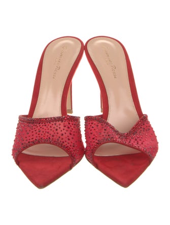 Gianvito Rossi Mesh Crystal Embellishments Slides