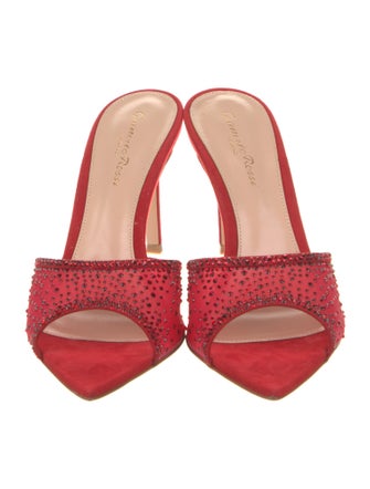 Gianvito Rossi Mesh Crystal Embellishments Slides